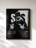 #noir Tableau de l'album SOS de Zuna, cadre noir, imprimé et encadré en France