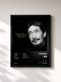 #noir Tableau de l'album The Best de Chris Rea, cadre noir, imprimé et encadré en France