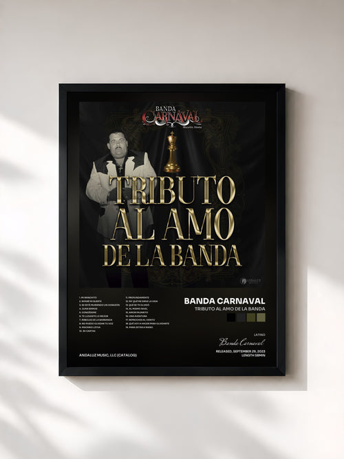 #noir Tableau de l'album Tributo Al Amo De La Banda de Banda Carnaval, cadre noir, imprimé et encadré en France