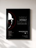 #noir Tableau de l'album Love In The Age Of War de Men Without Hats, cadre noir, imprimé et encadré en France