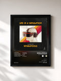 #noir Tableau de l'album LIFE IN A SIMULATION de Smallpools, cadre noir, imprimé et encadré en France