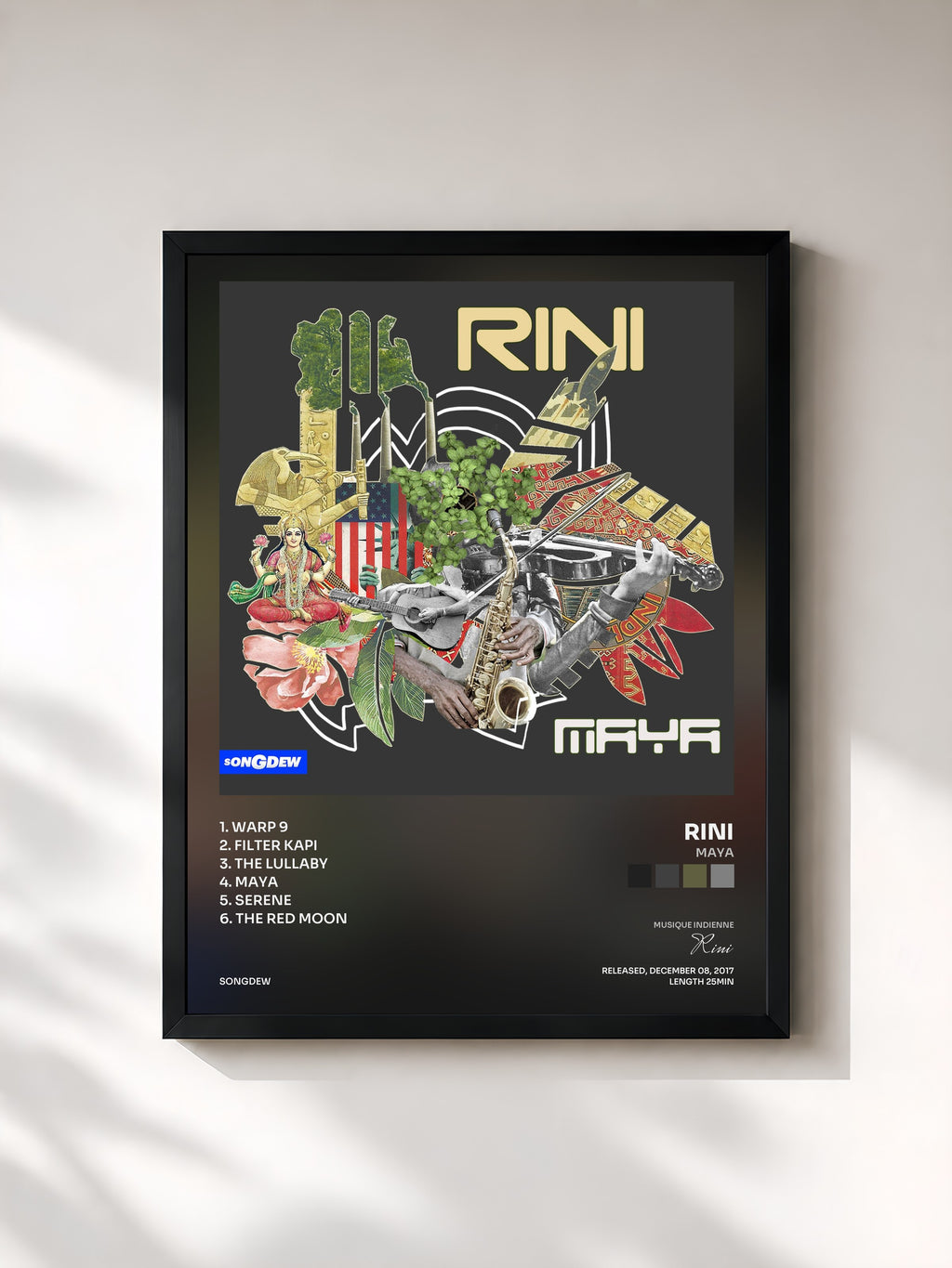 #noir Tableau de l'album Maya de Rini, cadre noir, imprimé et encadré en France
