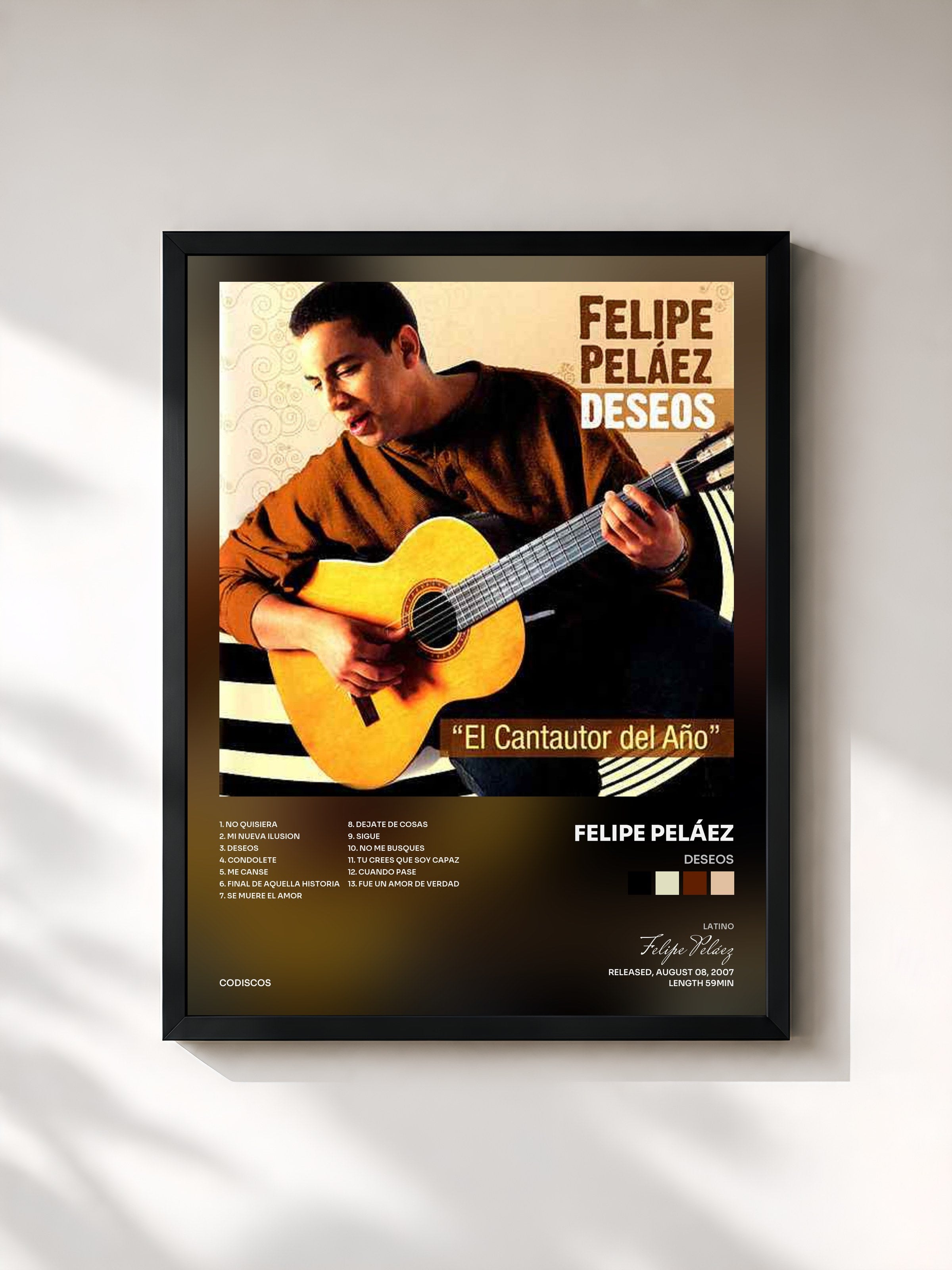 #noir Tableau de l'album Deseos de Felipe Peláez, cadre noir, imprimé et encadré en France