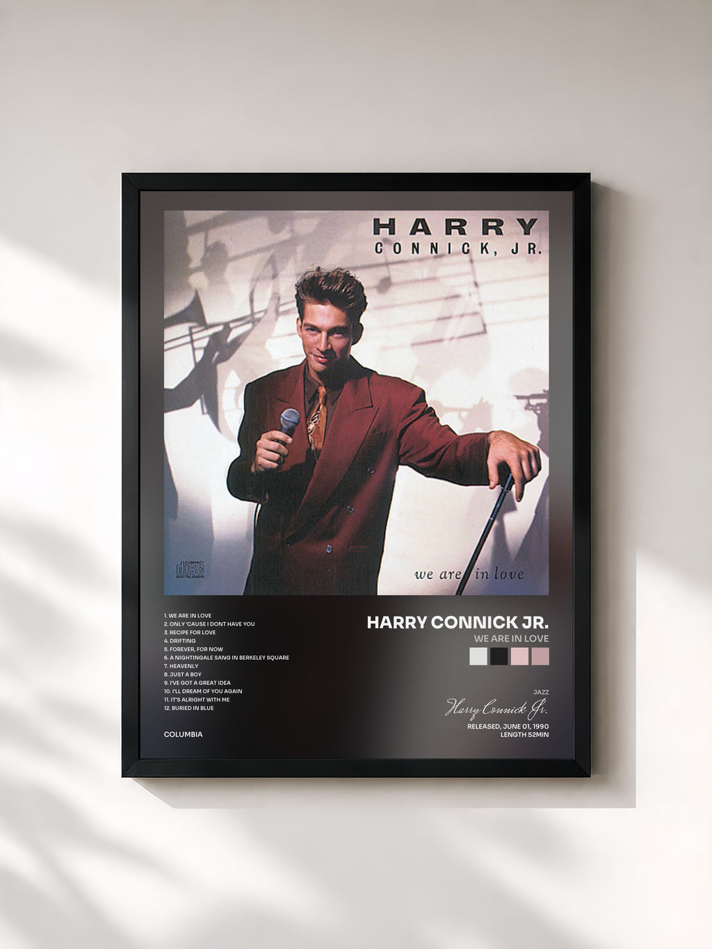 #noir We Are In Love by Harry Connick Jr. as a framed art print, black frame, printed and framed in France