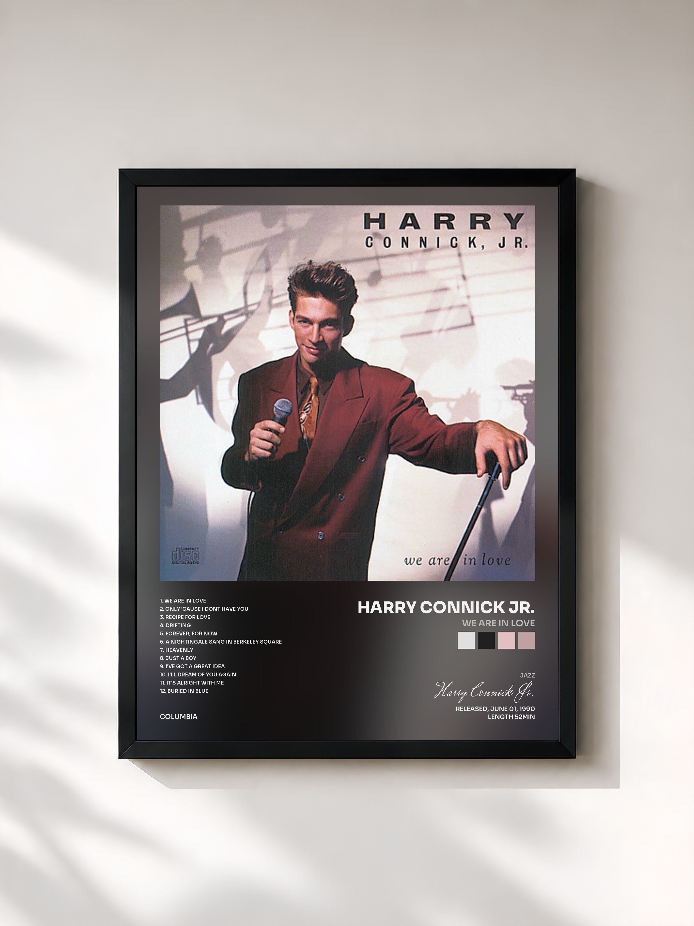 #noir Tableau de l'album We Are In Love de Harry Connick Jr., cadre noir, imprimé et encadré en France