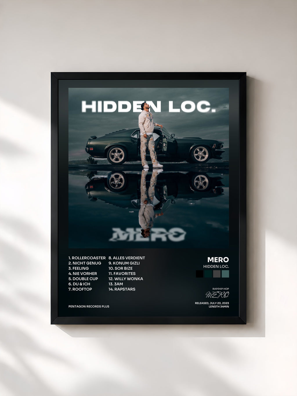 #noir Tableau de l'album Hidden Loc. de MERO, cadre noir, imprimé et encadré en France