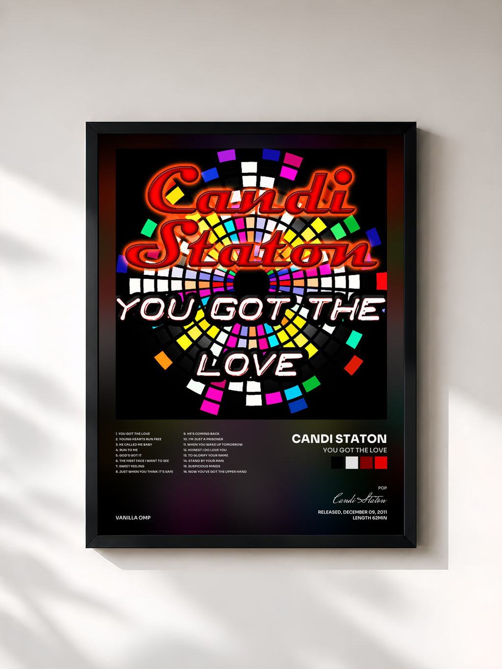 #noir Tableau de l'album You Got the Love de Candi Staton, cadre noir, imprimé et encadré en France