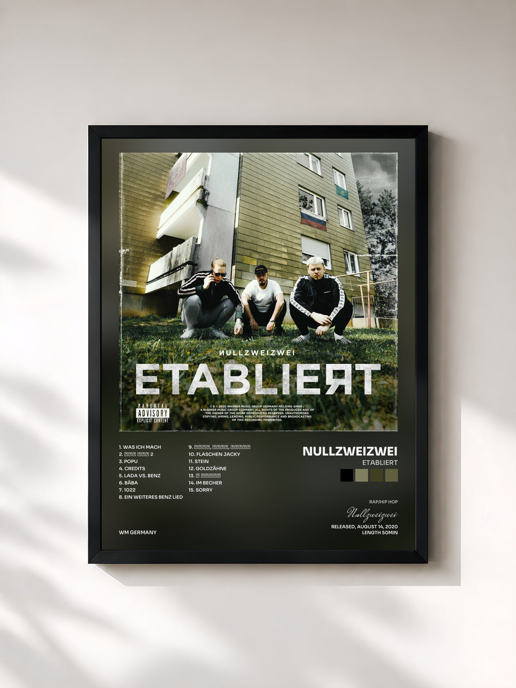#noir Tableau de l'album Etabliert de Nullzweizwei, cadre noir, imprimé et encadré en France