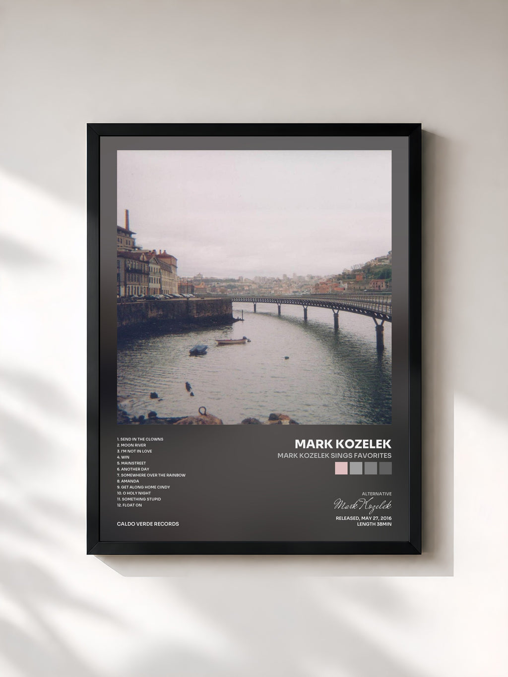 #noir Tableau de l'album Mark Kozelek Sings Favorites de Mark Kozelek, cadre noir, imprimé et encadré en France