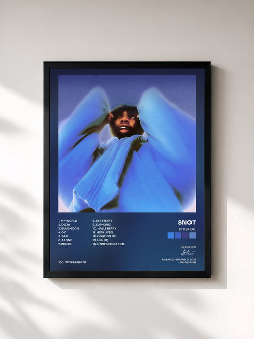 #noir Tableau de l'album Ethereal de $Not, cadre noir, imprimé et encadré en France