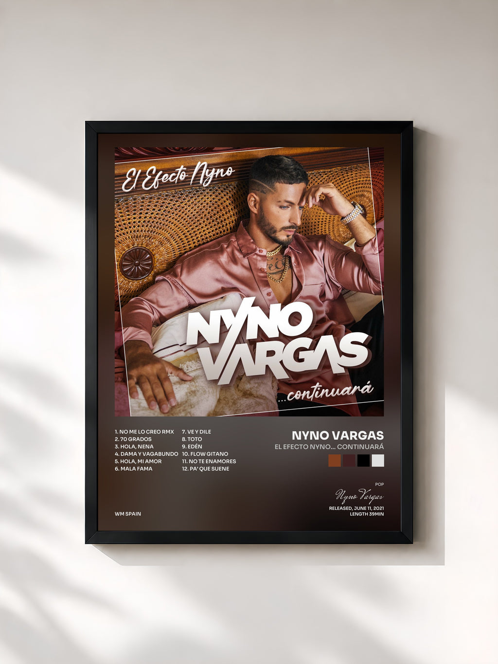 #noir Tableau de l'album El Efecto Nyno... Continuará de Nyno Vargas, cadre noir, imprimé et encadré en France