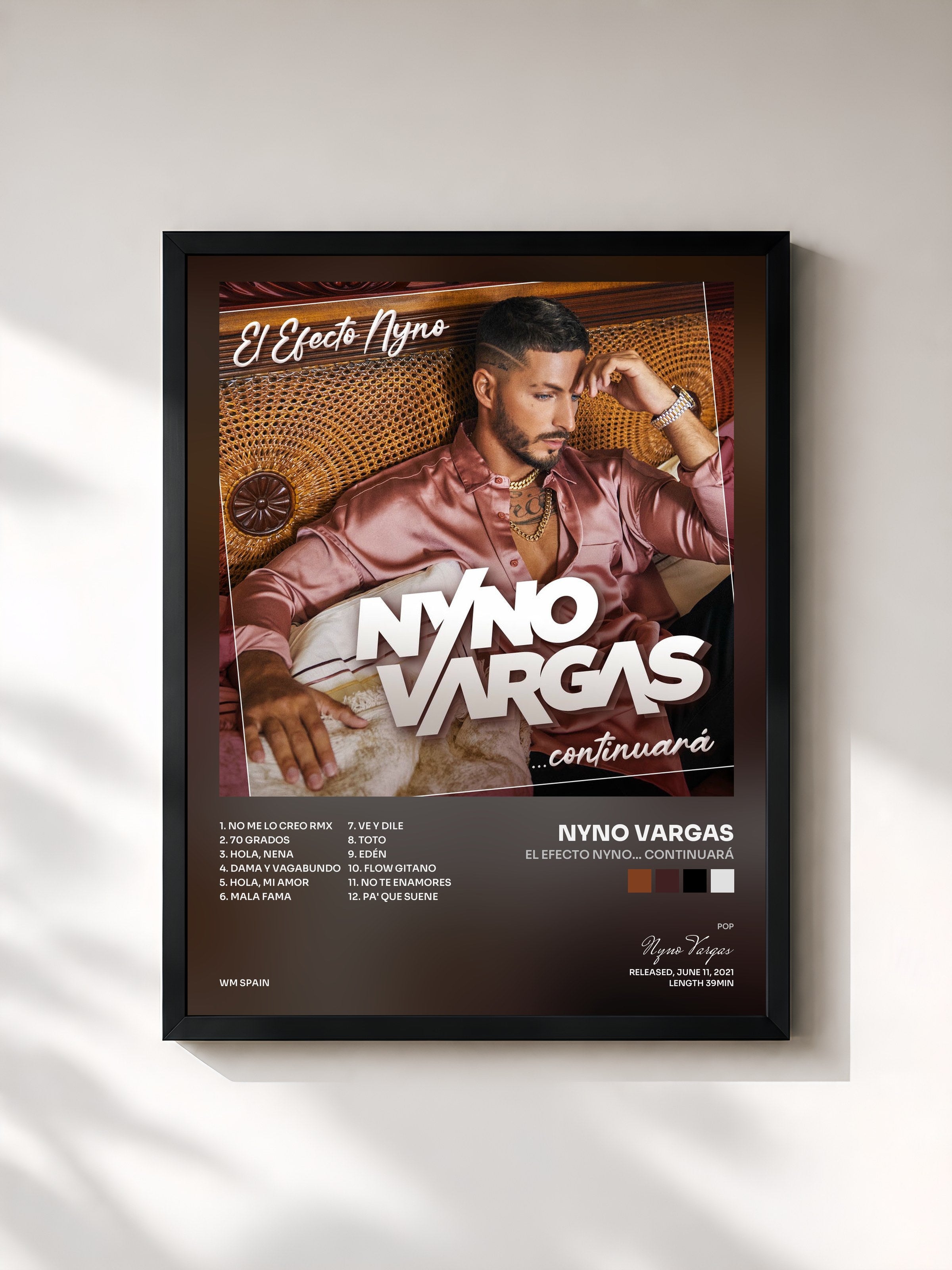 #noir Tableau de l'album El Efecto Nyno... Continuará de Nyno Vargas, cadre noir, imprimé et encadré en France
