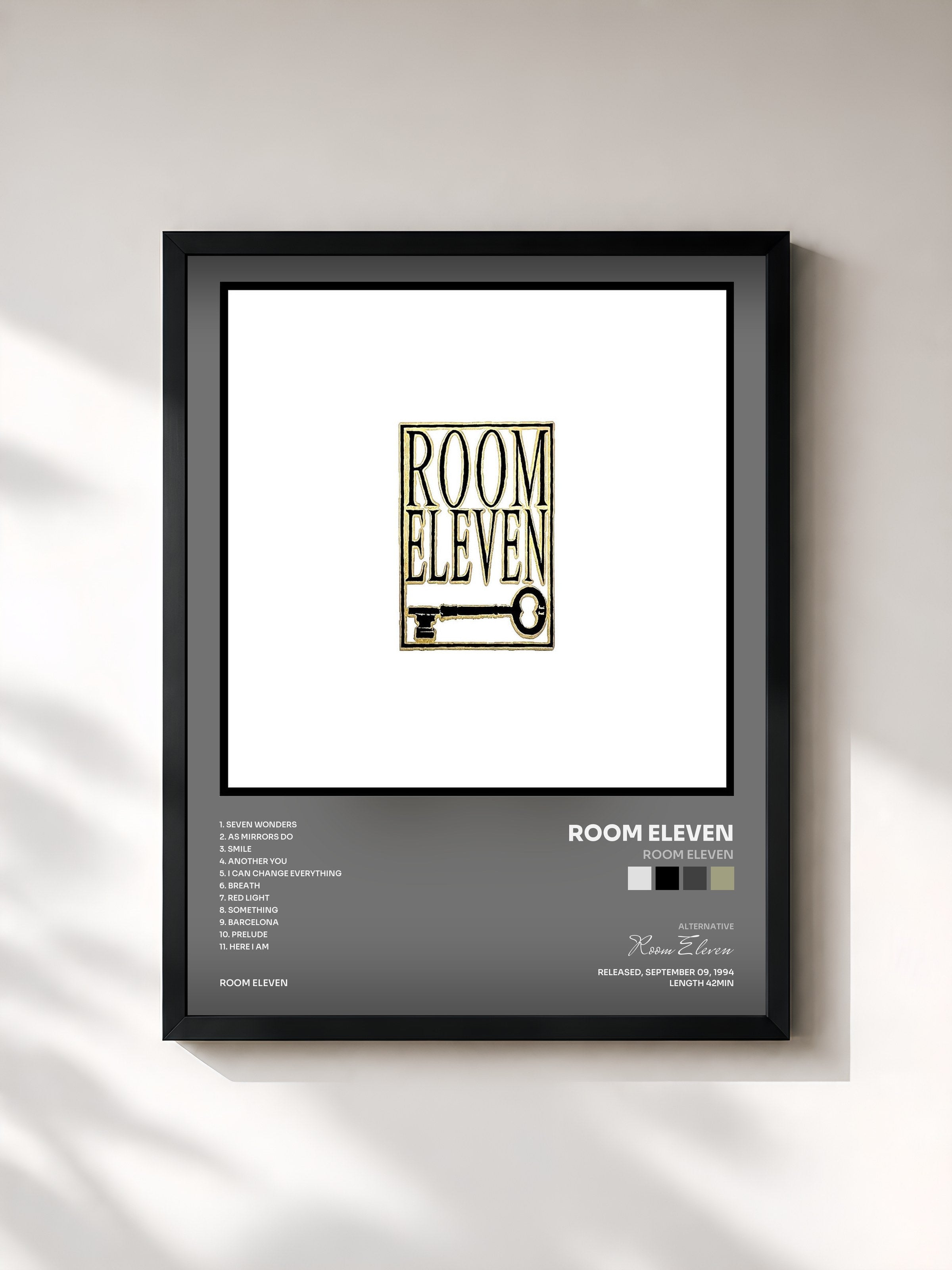 #noir Tableau de l'album Room Eleven de Room Eleven, cadre noir, imprimé et encadré en France
