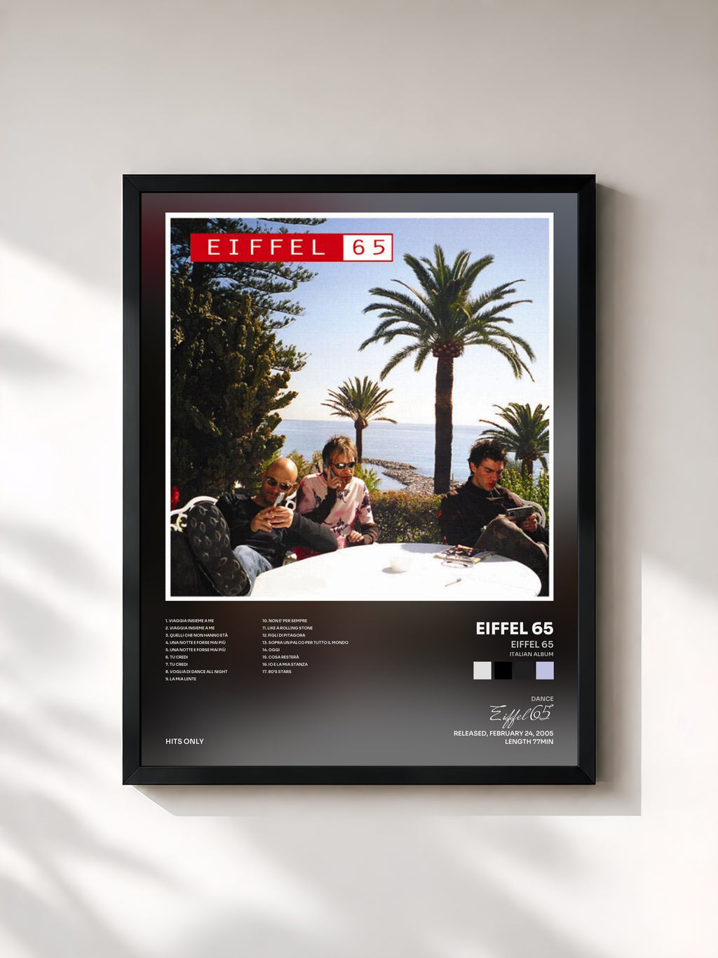 #noir Tableau de l'album Eiffel 65 (Italian Album) de Eiffel 65, cadre noir, imprimé et encadré en France