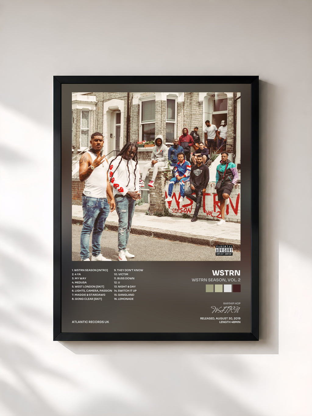 #noir Tableau de l'album WSTRN Season, Vol. 2 de WSTRN, cadre noir, imprimé et encadré en France
