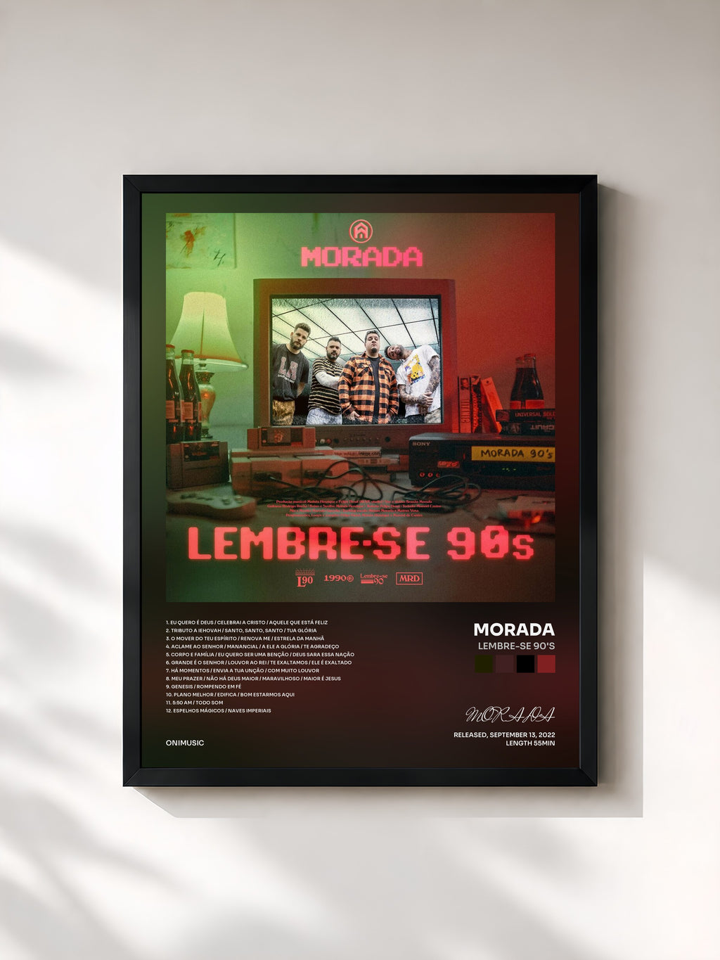 #noir Tableau de l'album Lembre-se 90's de MORADA, cadre noir, imprimé et encadré en France