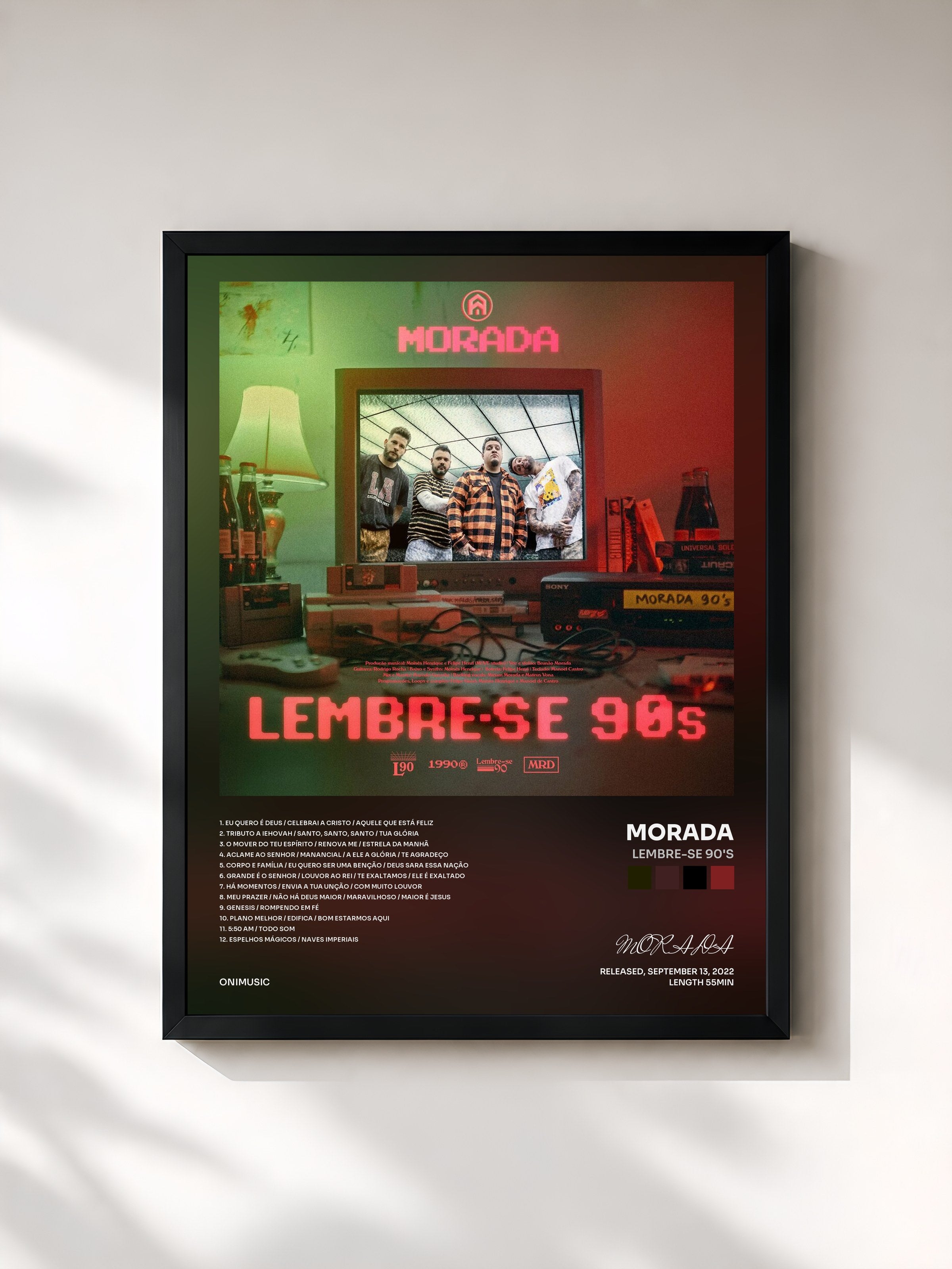 #noir Tableau de l'album Lembre-se 90's de MORADA, cadre noir, imprimé et encadré en France