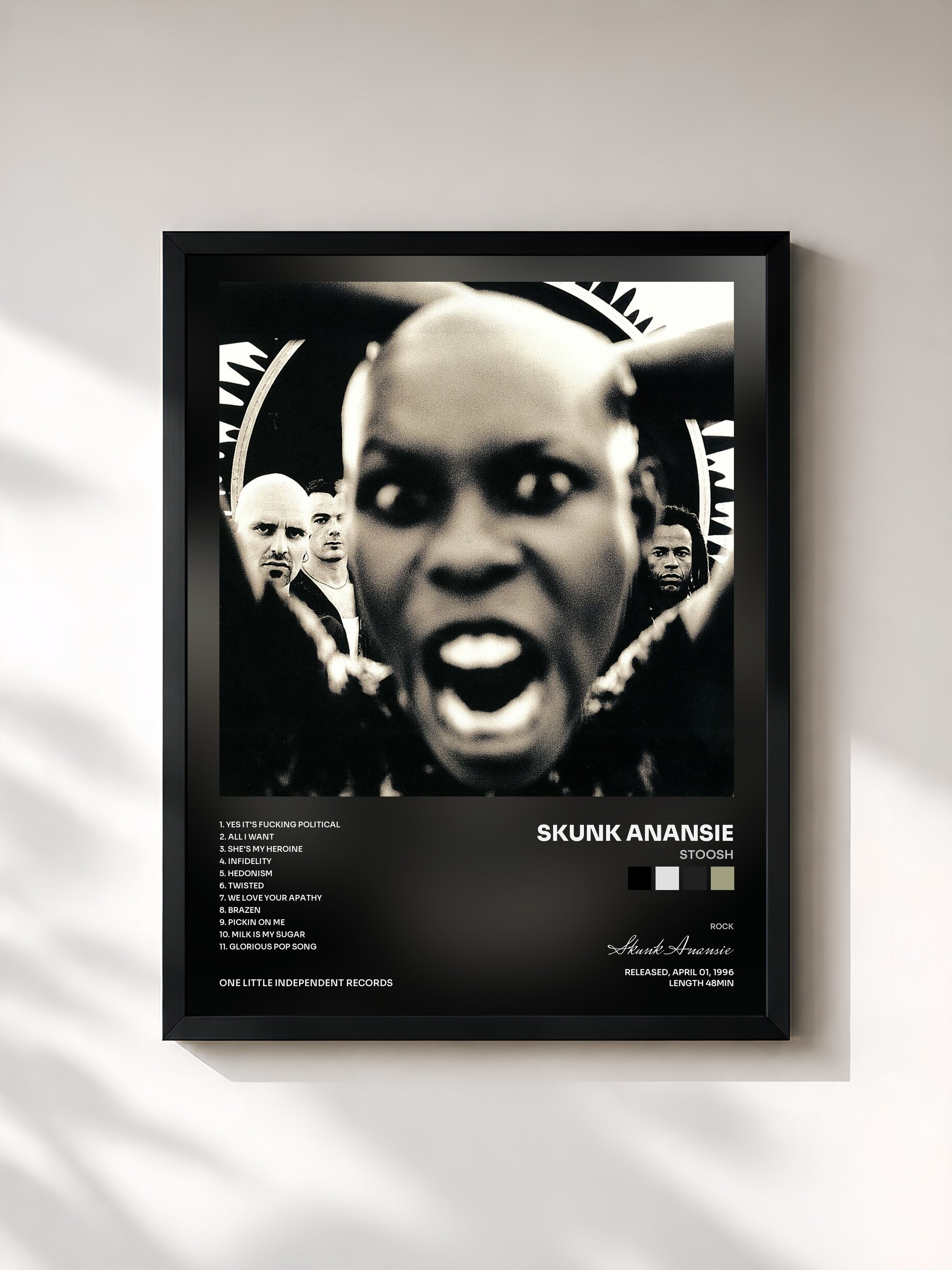 #noir Tableau de l'album Stoosh de Skunk Anansie, cadre noir, imprimé et encadré en France