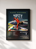 #noir Tableau de l'album NASTY SINGLES de NATTI NATASHA   , cadre noir, imprimé et encadré en France