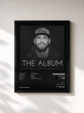 #noir Tableau de l'album The Album de Chase Rice, cadre noir, imprimé et encadré en France