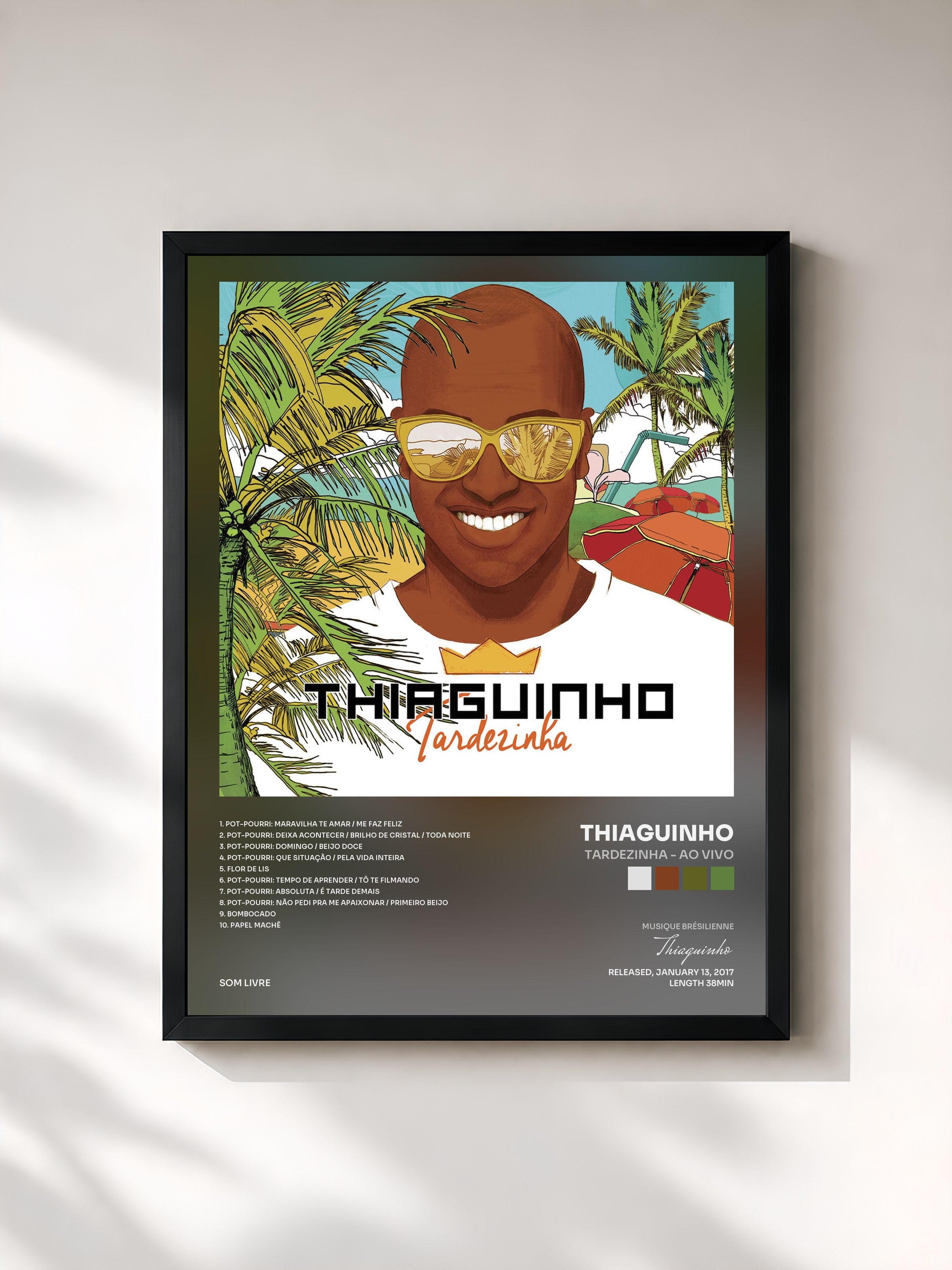 #noir Tableau de l'album Tardezinha - Ao Vivo de Thiaguinho, cadre noir, imprimé et encadré en France