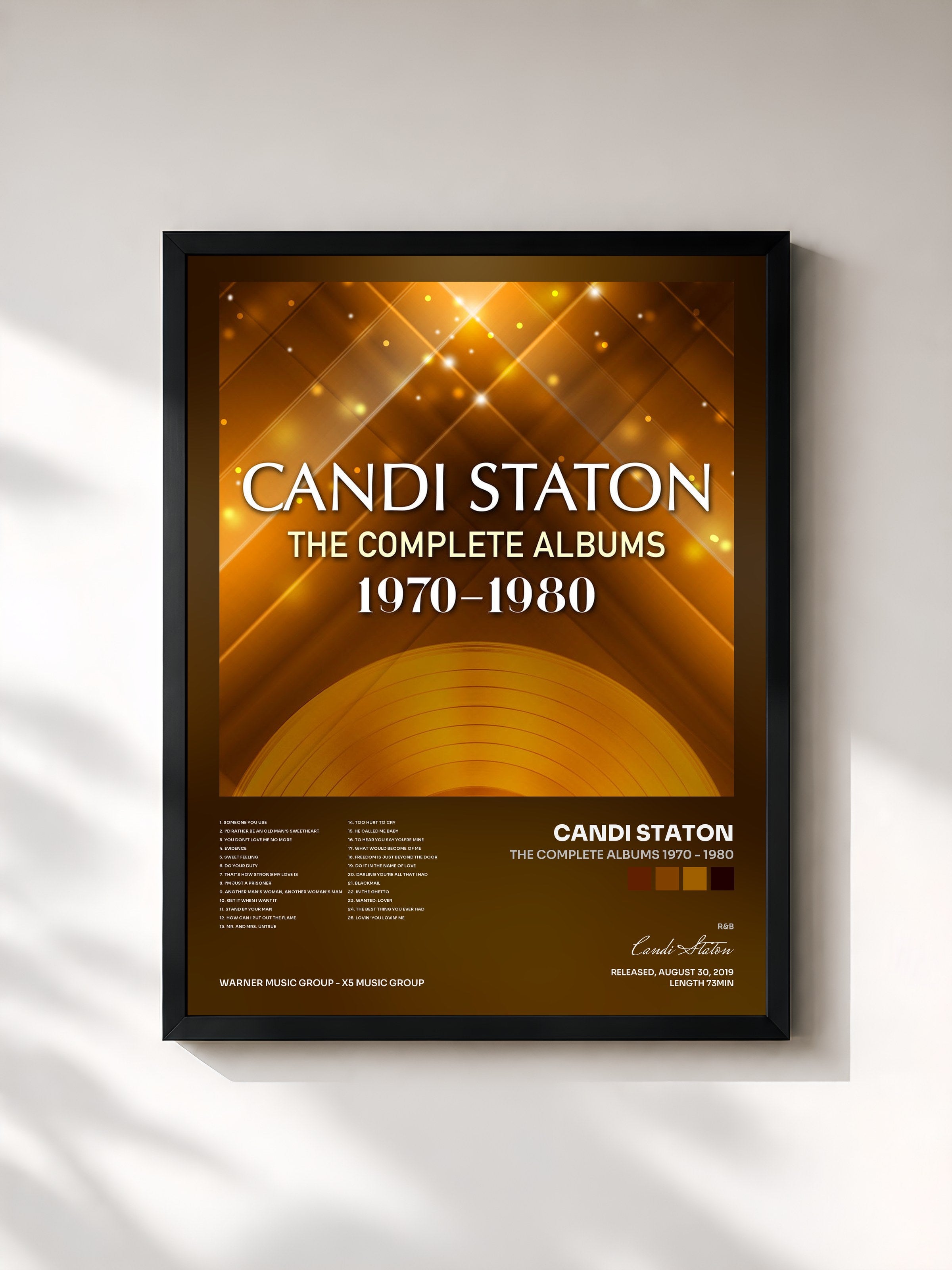 #noir Tableau de l'album The Complete Albums 1970 - 1980 de Candi Staton, cadre noir, imprimé et encadré en France
