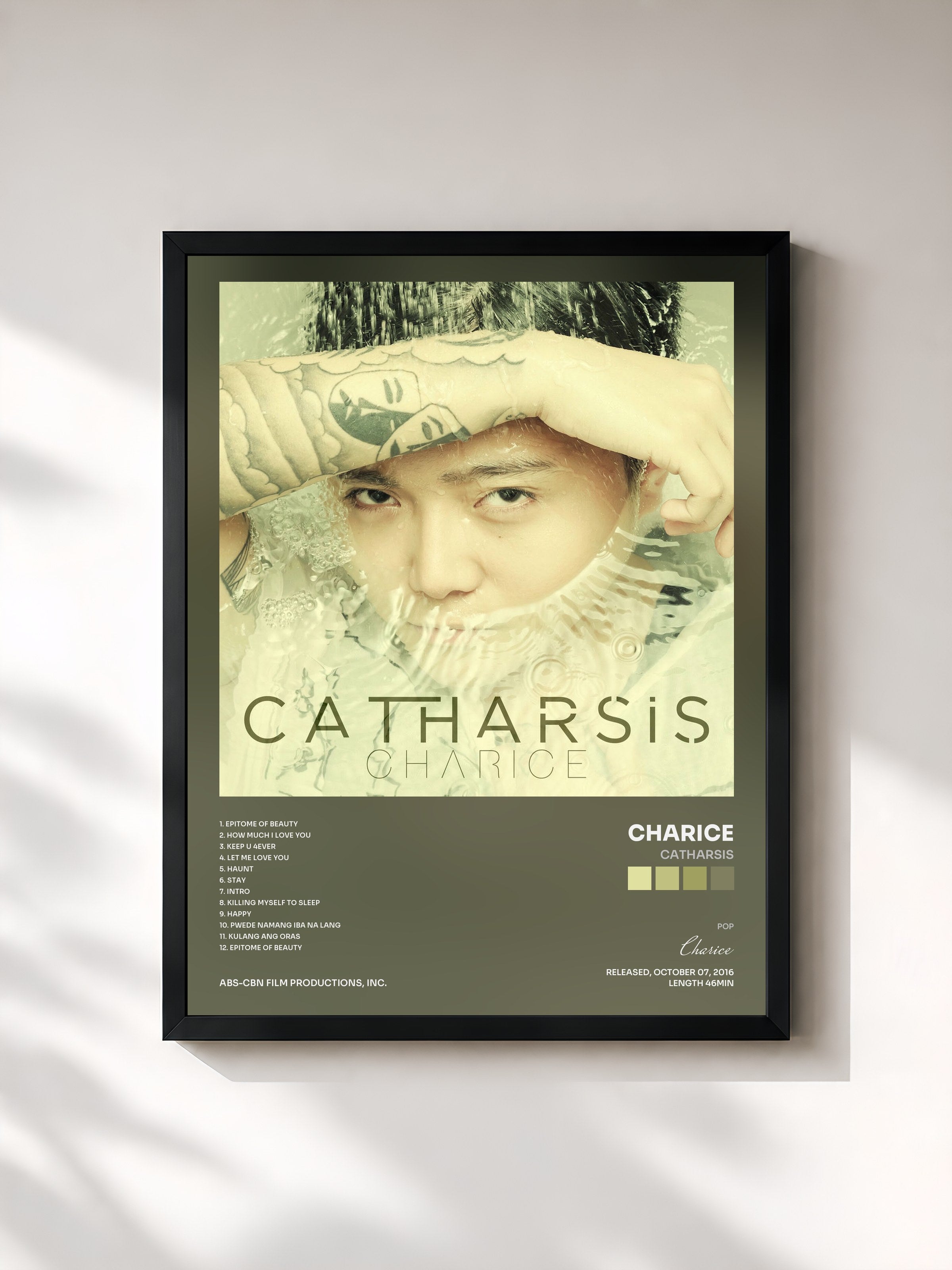 #noir Tableau de l'album Catharsis de Charice, cadre noir, imprimé et encadré en France