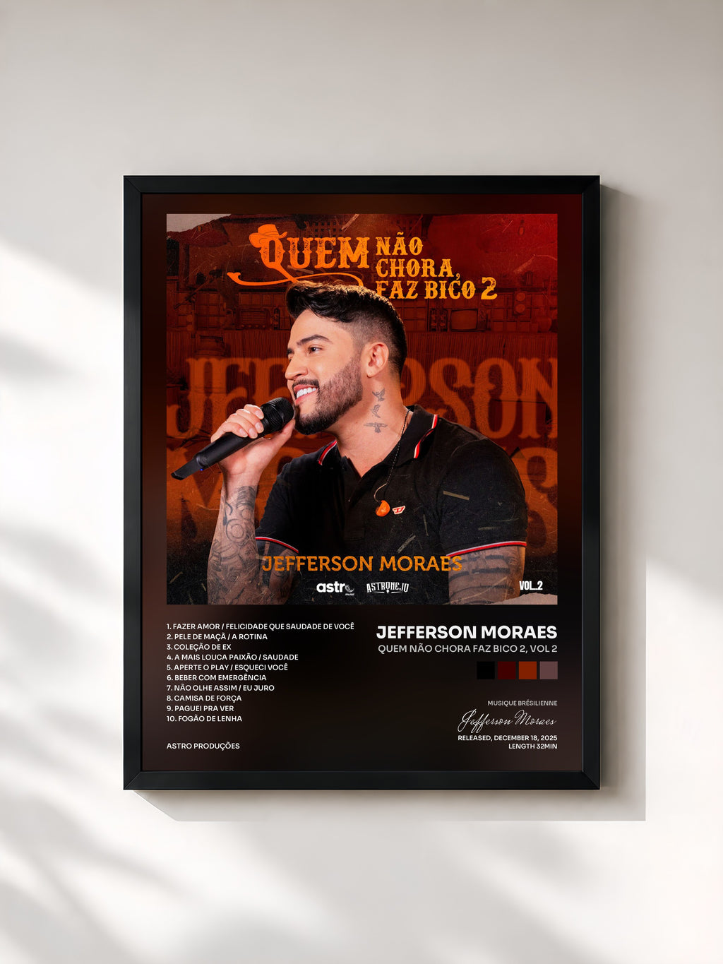#noir Tableau de l'album Quem Não Chora Faz Bico 2, Vol 2 de Jefferson Moraes, cadre noir, imprimé et encadré en France