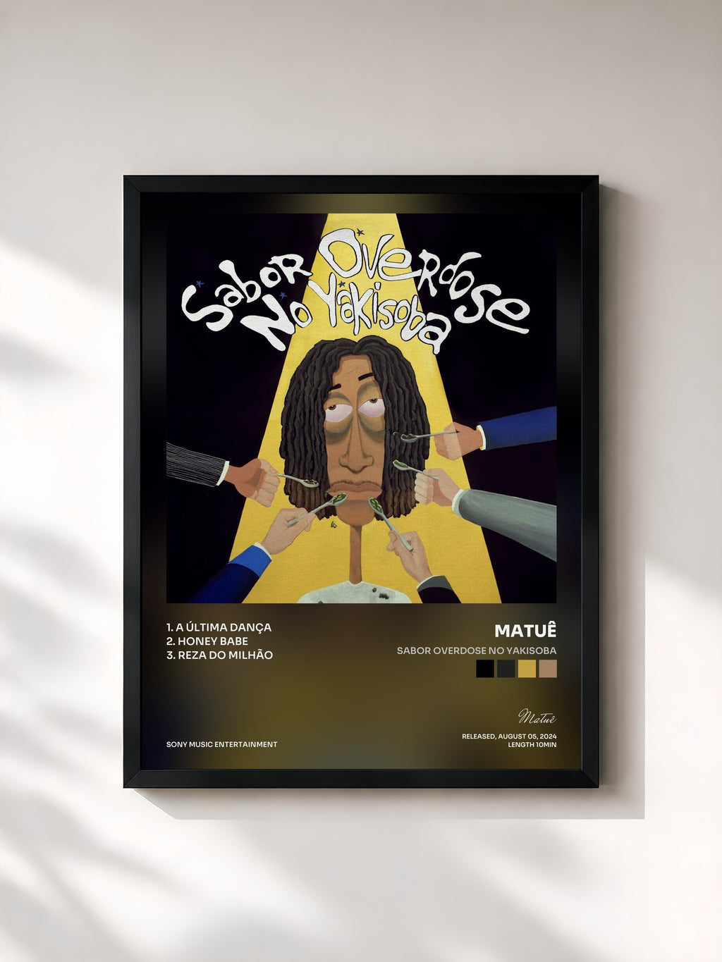 #noir Tableau de l'album Sabor Overdose no Yakisoba de Matuê, cadre noir, imprimé et encadré en France