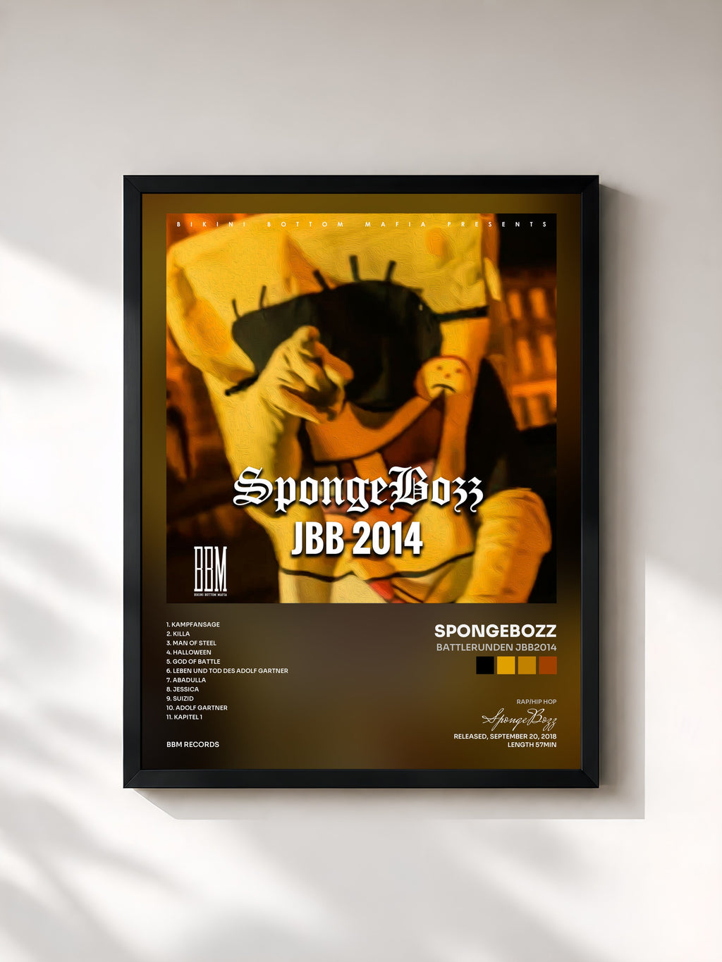 #noir Tableau de l'album Battlerunden JBB2014 de SpongeBozz, cadre noir, imprimé et encadré en France