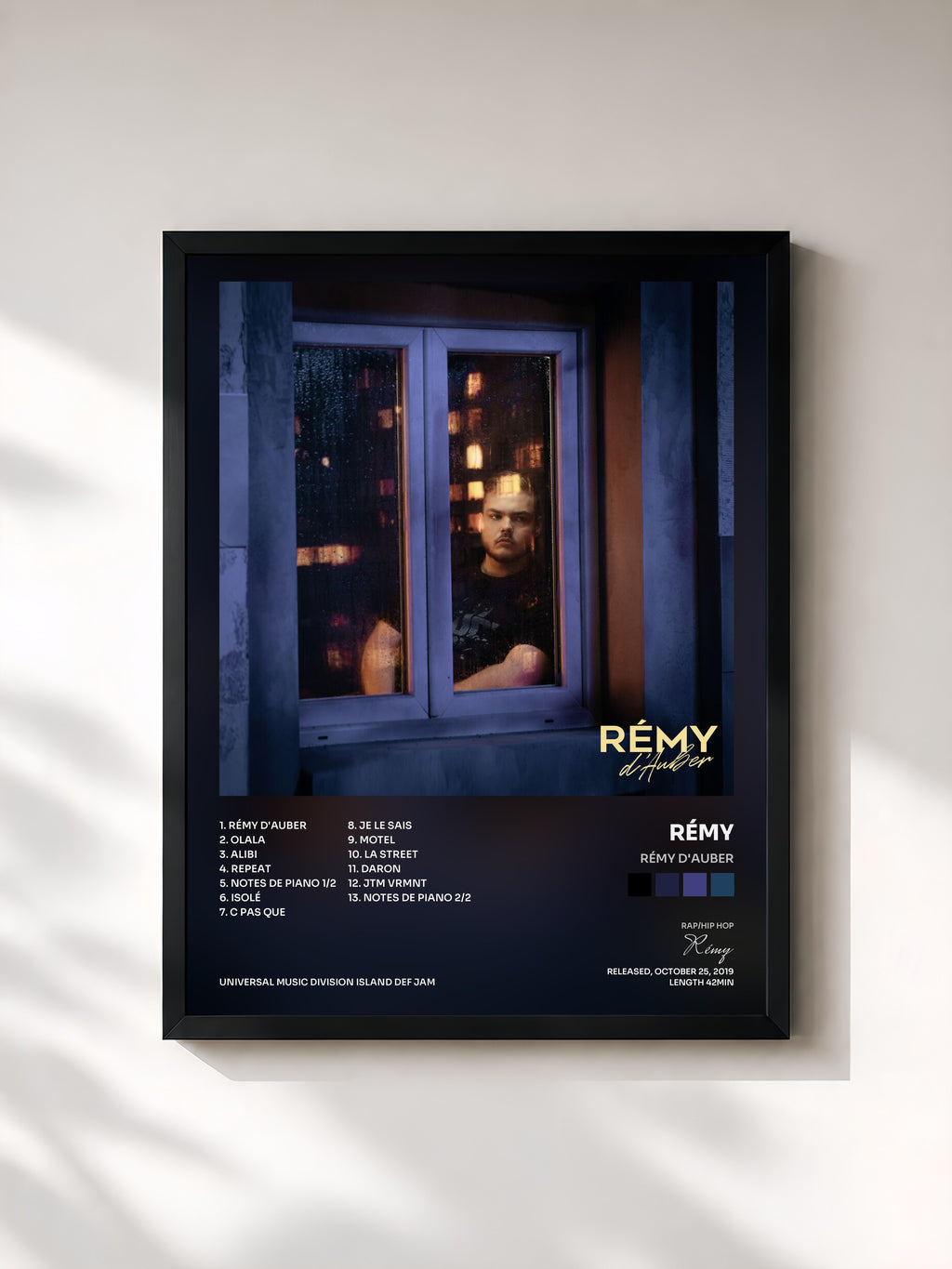 #noir Tableau de l'album Rémy d'Auber de Rémy, cadre noir, imprimé et encadré en France
