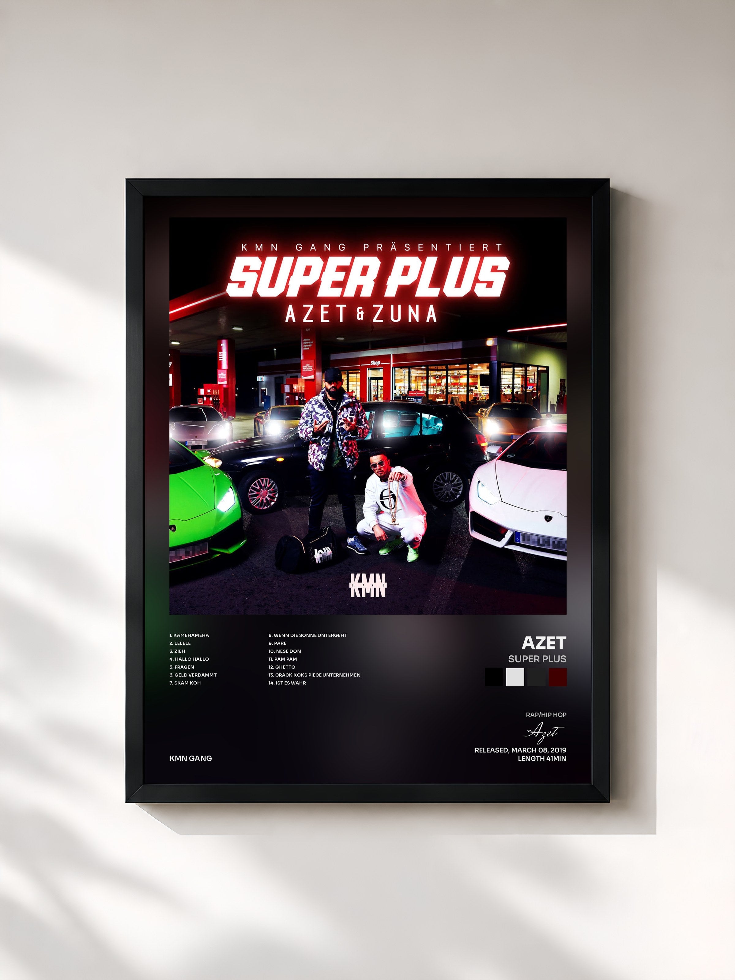 #noir Tableau de l'album Super Plus de Azet, cadre noir, imprimé et encadré en France