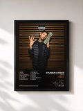 #noir Tableau de l'album BIG 4x de Stunna 4 Vegas, cadre noir, imprimé et encadré en France