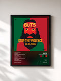 #noir Tableau de l'album Stop the Violence de Guts, cadre noir, imprimé et encadré en France