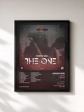 #noir Tableau de l'album The One de Headie One, cadre noir, imprimé et encadré en France