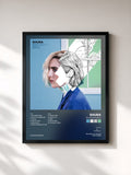 #noir Tableau de l'album Nothing's Real de Shura, cadre noir, imprimé et encadré en France