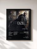 #noir Tableau de l'album La Melodia de la Calle "Updated" de Tony Dize, cadre noir, imprimé et encadré en France