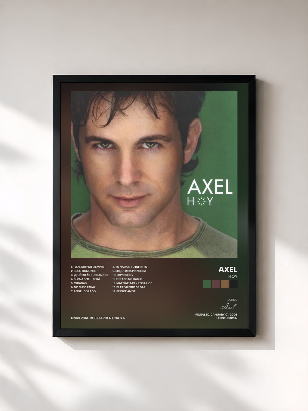#noir Tableau de l'album Hoy de Axel, cadre noir, imprimé et encadré en France