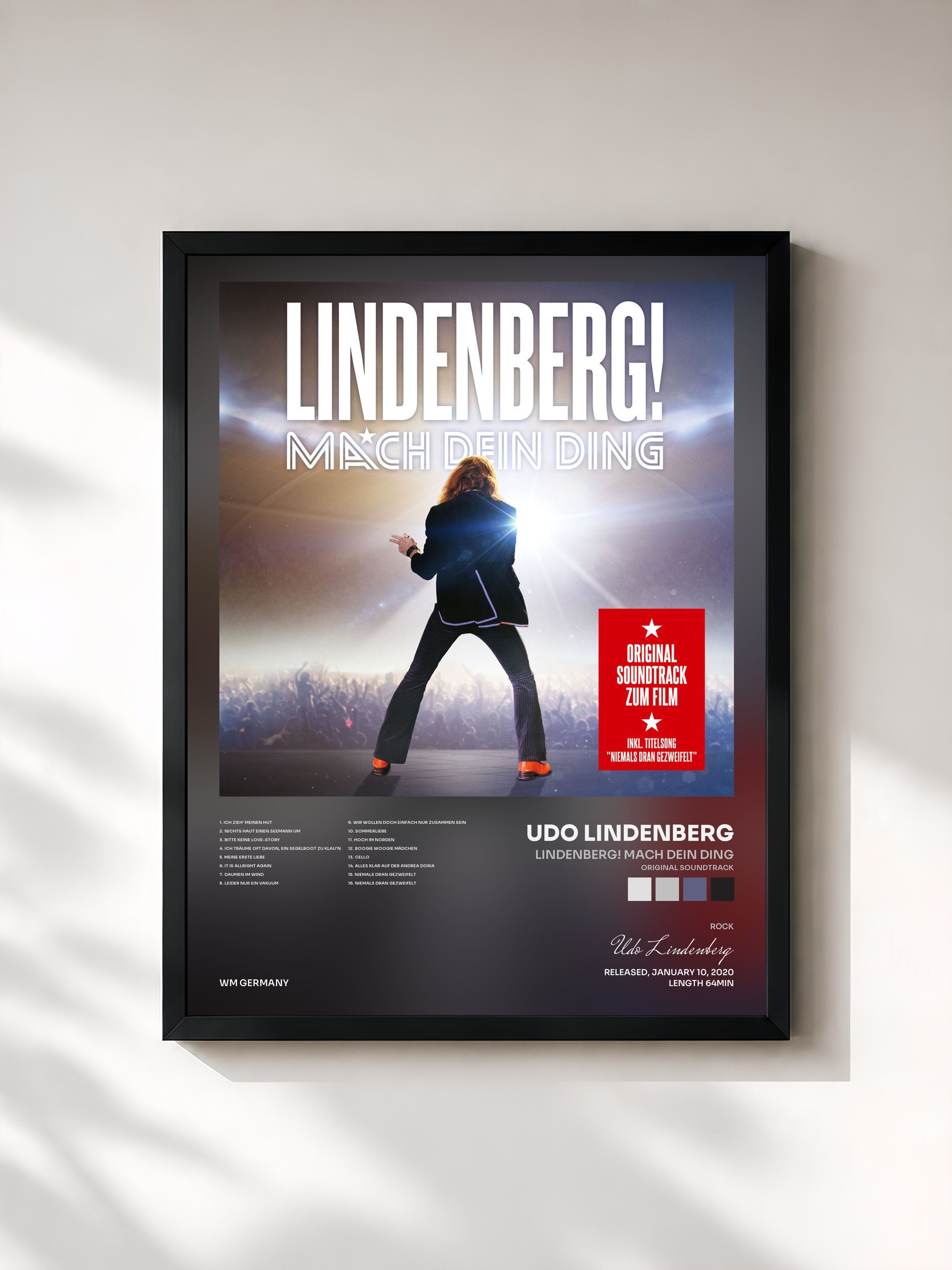 #noir Tableau de l'album Lindenberg! Mach Dein Ding (Original Soundtrack) de Udo Lindenberg, cadre noir, imprimé et encadré en France