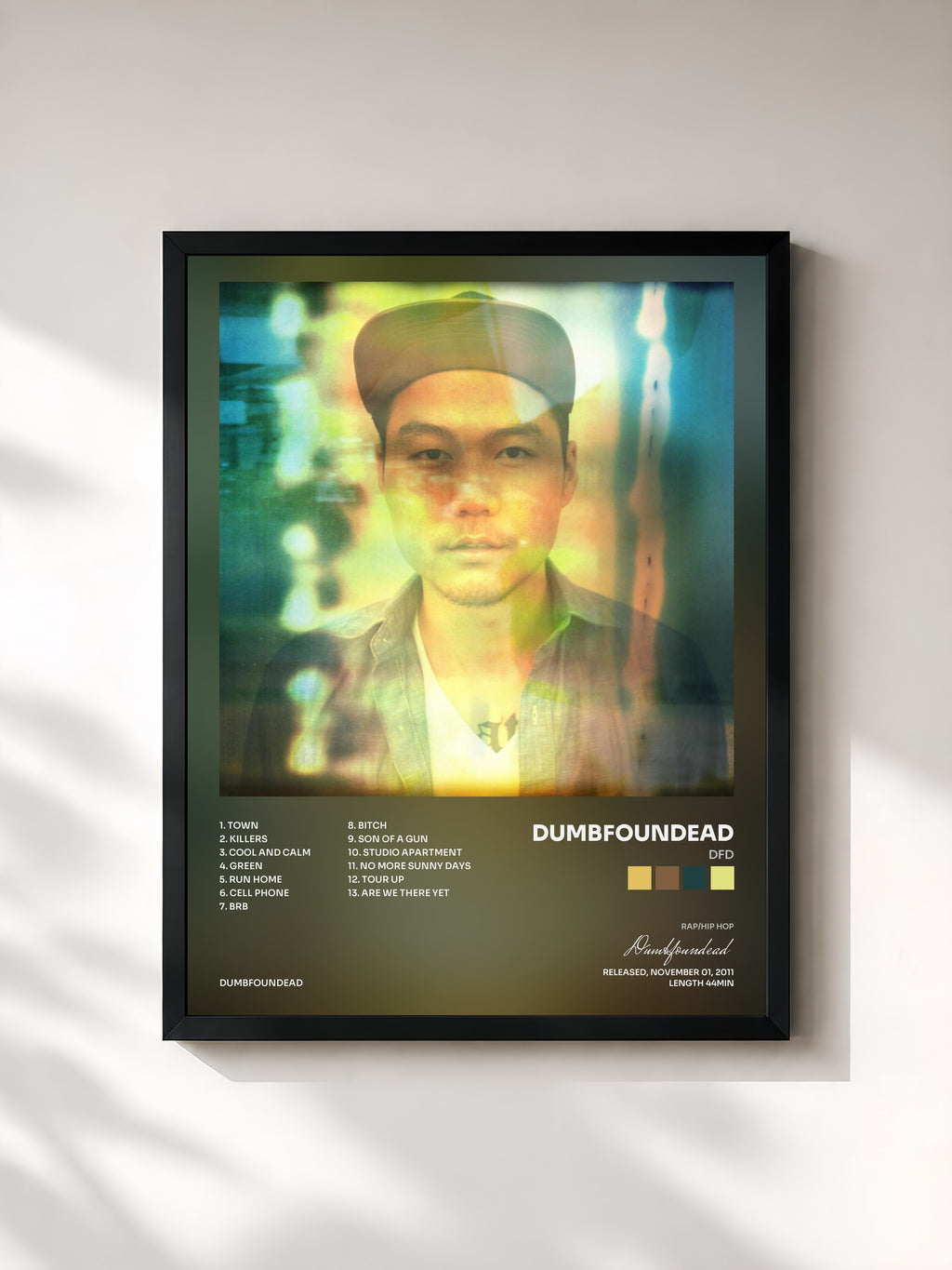 #noir Tableau de l'album Dfd de Dumbfoundead, cadre noir, imprimé et encadré en France