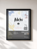 #noir Tableau de l'album Adicto de Fuerza Regida, cadre noir, imprimé et encadré en France