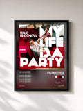 #noir Tableau de l'album My Life Is a Party de ItaloBrothers, cadre noir, imprimé et encadré en France