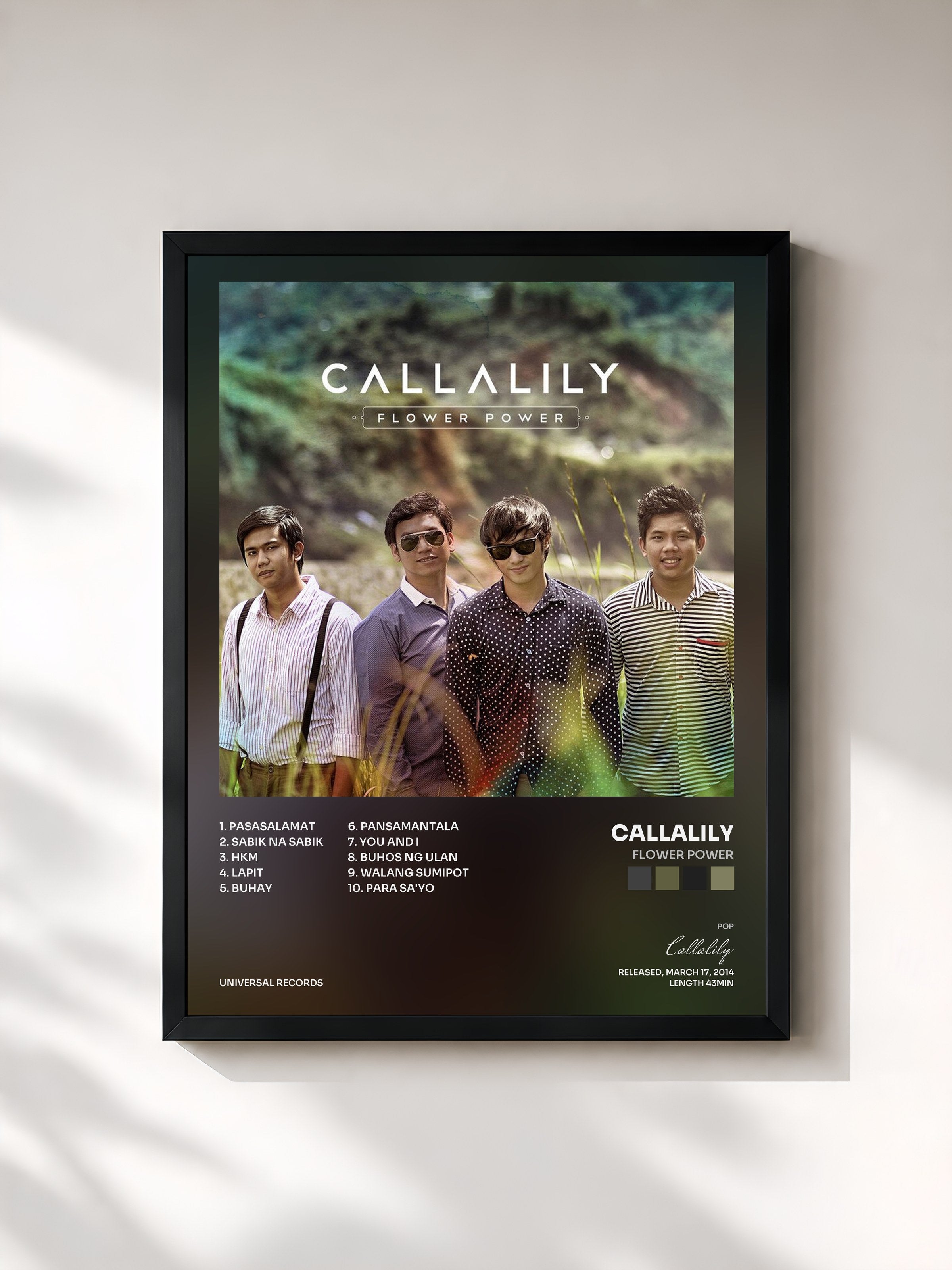 #noir Tableau de l'album Flower Power de Callalily, cadre noir, imprimé et encadré en France