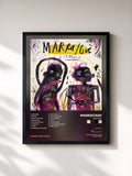 #noir Tableau de l'album Santeria de Marracash, cadre noir, imprimé et encadré en France