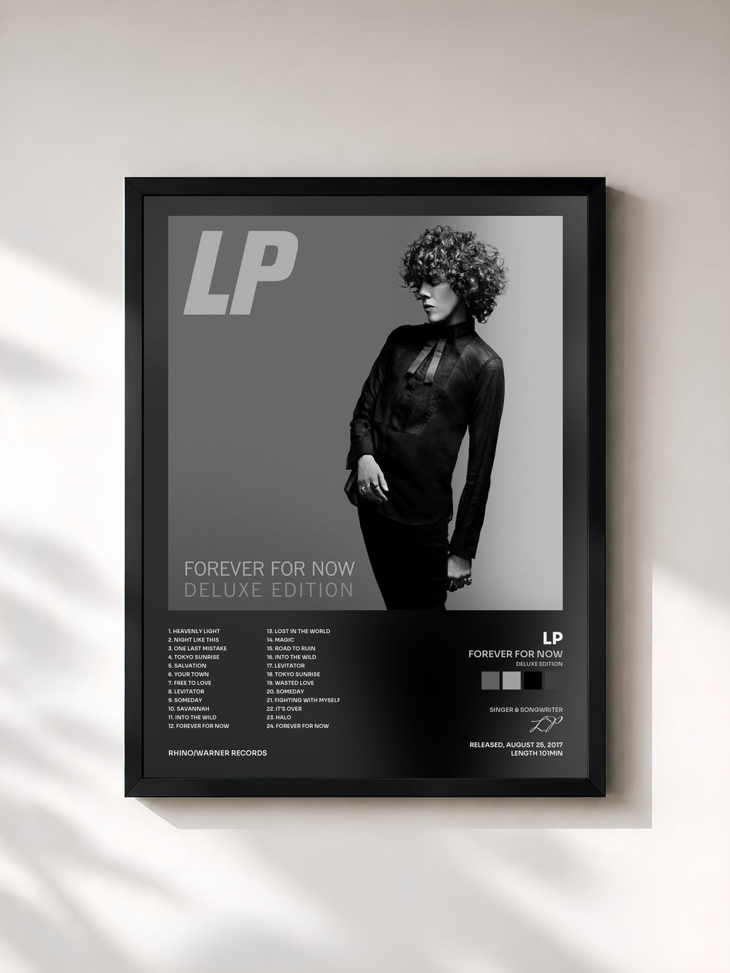 #noir Tableau de l'album Forever for Now (Deluxe Edition) de LP, cadre noir, imprimé et encadré en France