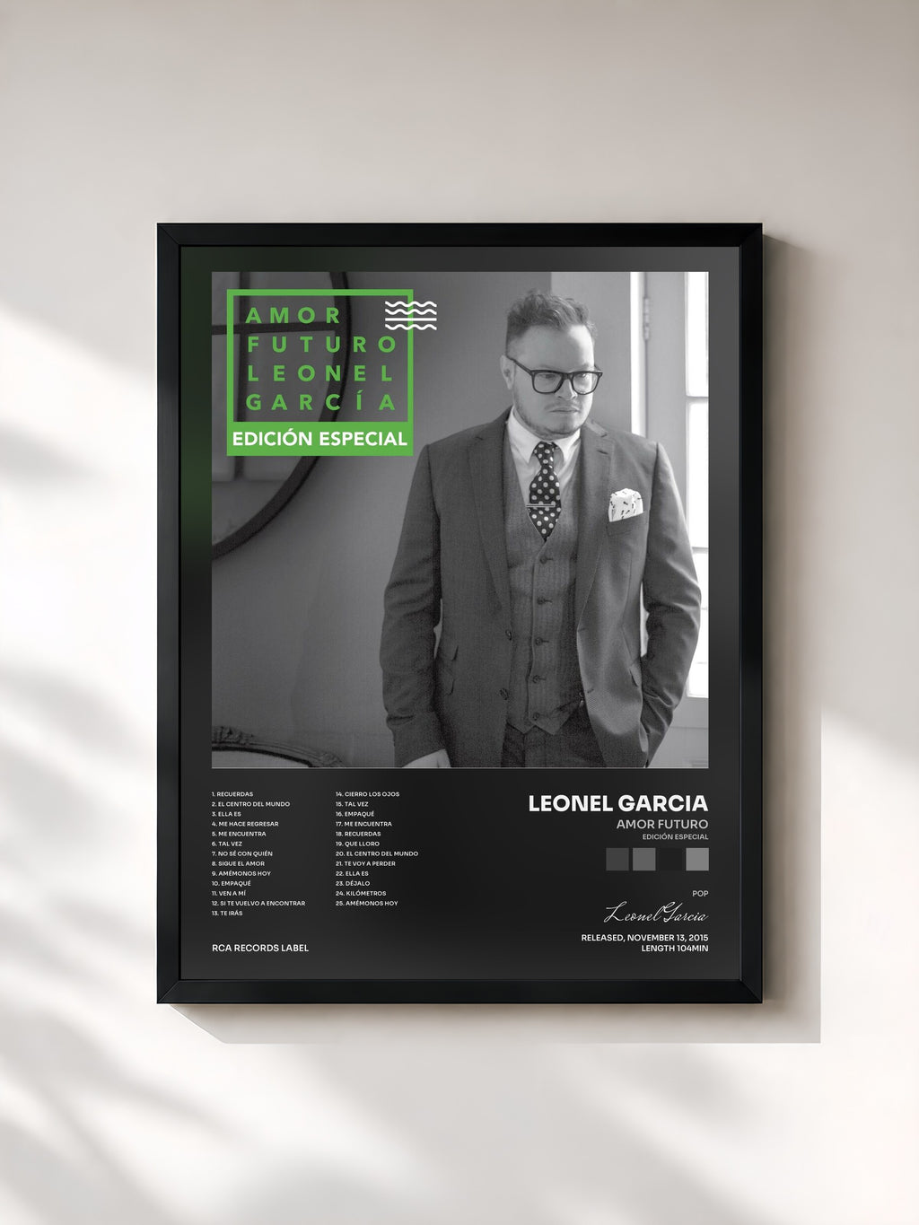 #noir Tableau de l'album Amor Futuro (Edición Especial) de Leonel Garcia, cadre noir, imprimé et encadré en France