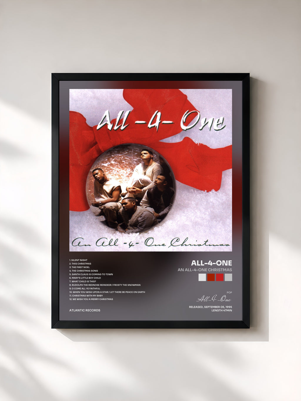 #noir Tableau de l'album An All-4-One Christmas de All-4-One, cadre noir, imprimé et encadré en France