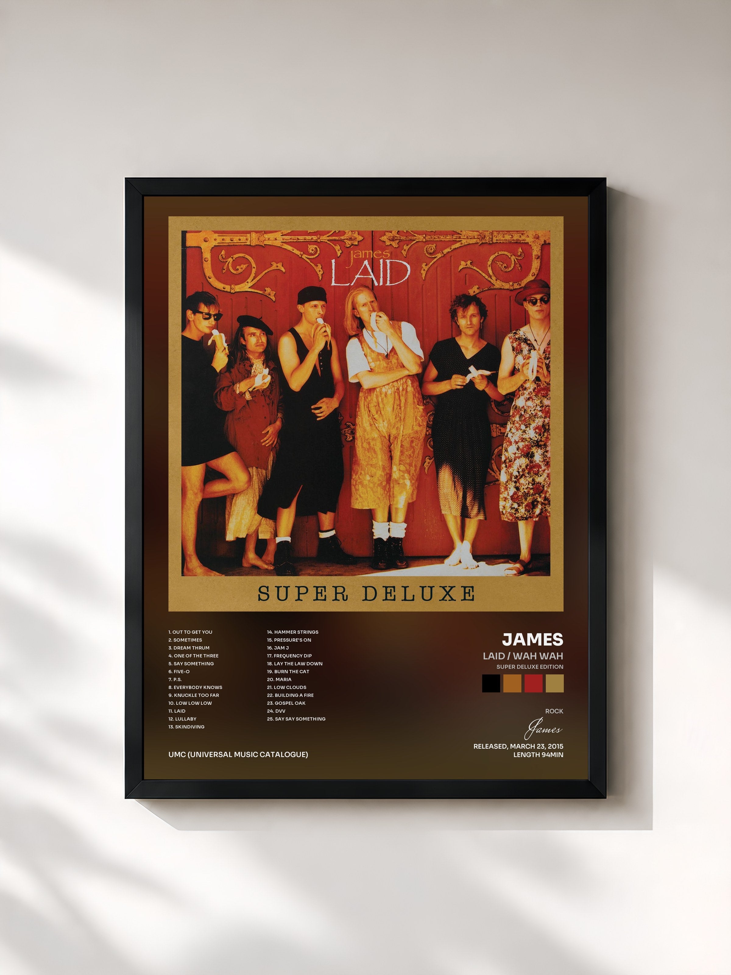 #noir Tableau de l'album Laid / Wah Wah (Super Deluxe Edition) de James, cadre noir, imprimé et encadré en France