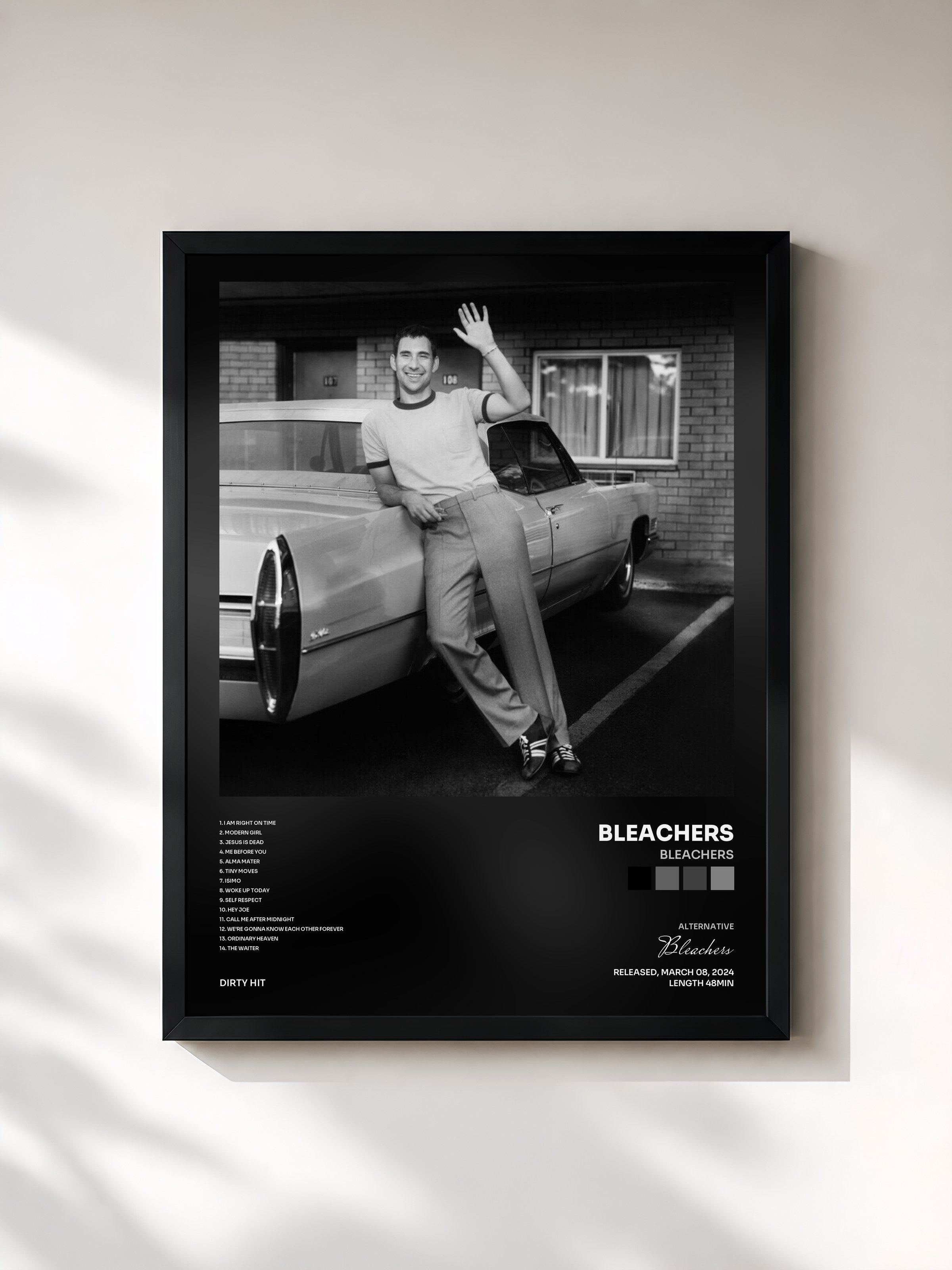 #noir Tableau de l'album Bleachers de Bleachers, cadre noir, imprimé et encadré en France