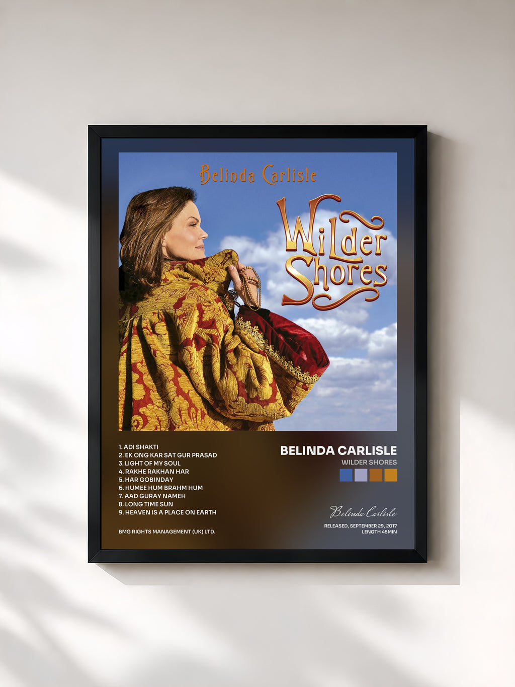 #noir Tableau de l'album Wilder Shores de Belinda Carlisle, cadre noir, imprimé et encadré en France